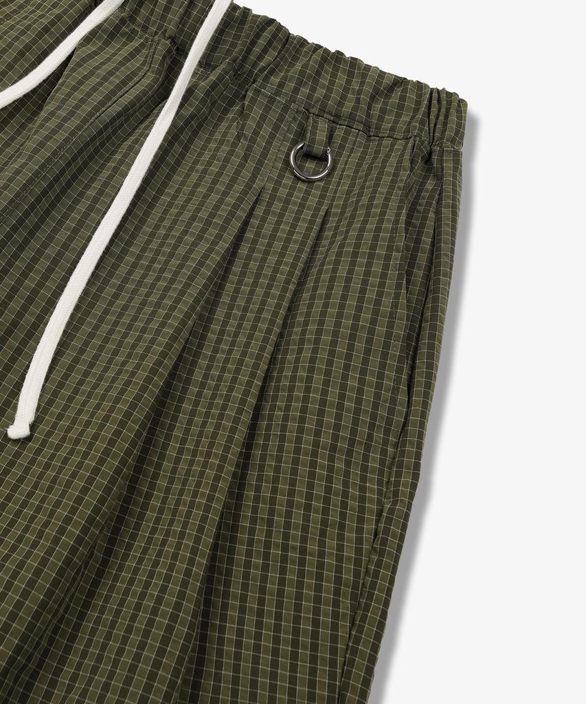 Pose Number Eight Two Tuck Check Bermuda Short (Olive)