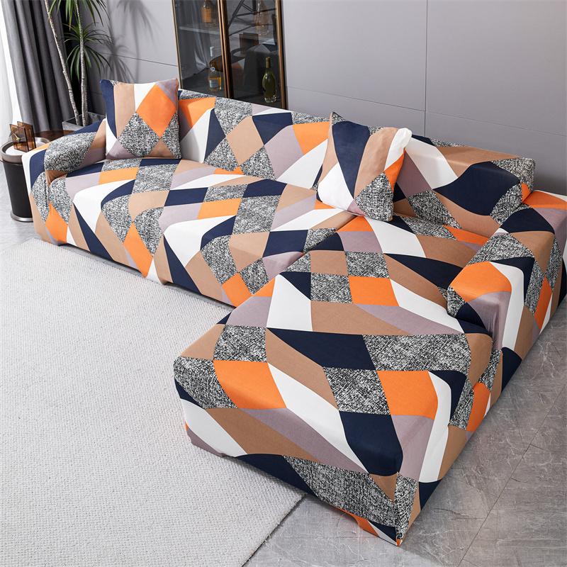 Geometric Sofa Covers For Living Roomastic Corner Couch Cover Sectional Corner L Shaped Chaise Longue Slipcover Funda De Sofá