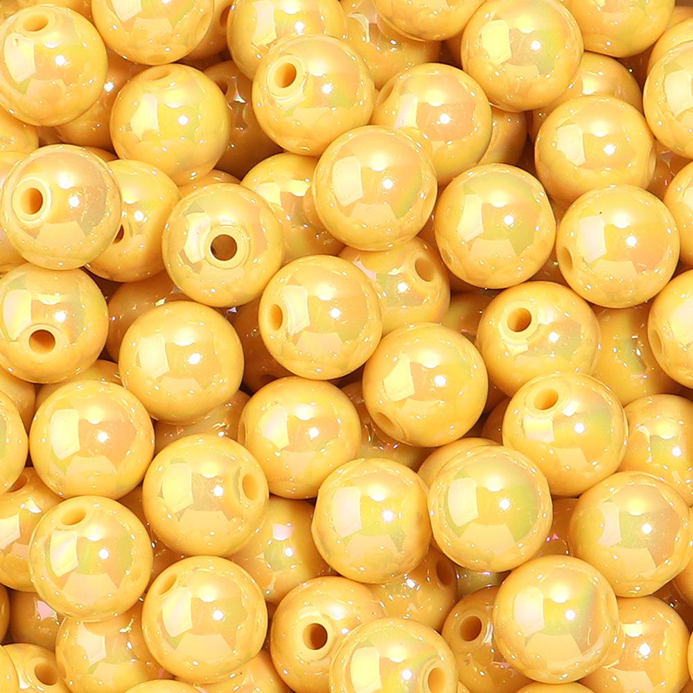 20-200pcs/lot 6-16mm Plated UV Colored Acrylic Ball Beads Loose Spacer Round Bead For DIY Phone Chain Bracelet Jewelry Accessory