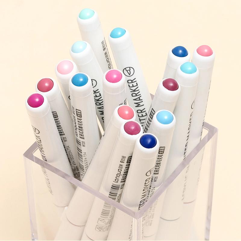 9 Farben/Set Bunte Acrylfarbe Kunstmarker Stift DIY Graffiti Zeichenstifte Für Notizbuch Tagebuch Schreiben Malen Schreibwaren