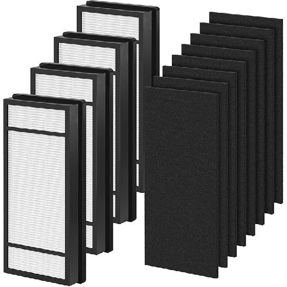 4 Packs HRF-H1 HRF-H2 True HEPA Replacement Filter H Compatible with Honey-Well HPA050 HPA150 HPA060 HPA160 HHT055 HHT155 Air Cleaner Purifier with 8
