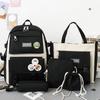 Student Backpack New High School Backpack Large Capacity Korean Version Five-Piece Student Bag
