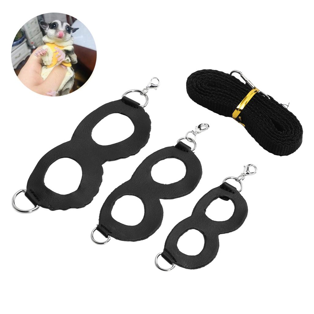 Hamster Harness Little Pet Walking Artificial Leather Leash Rope for Hamster Honey Gliders Rats