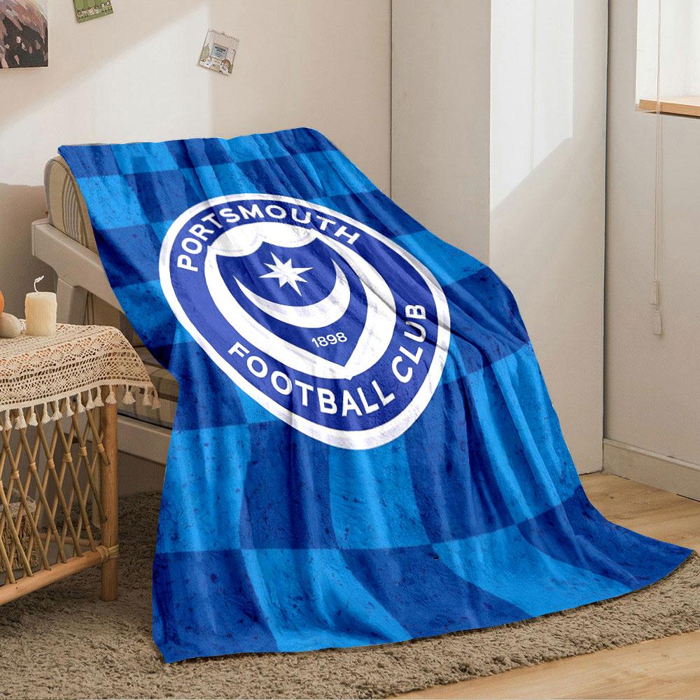 Portsmouth FC Logo Blanket for All Seasons Blanket Lunch Break Throw Gift
