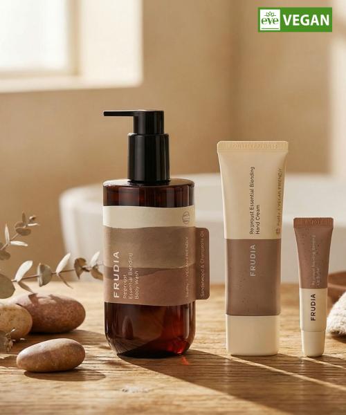 [Aroma Oil] Refrust Essential Earthy 3-Piece Moisturizing Set (Body Wash + Hand Cream + Lip Butter)
