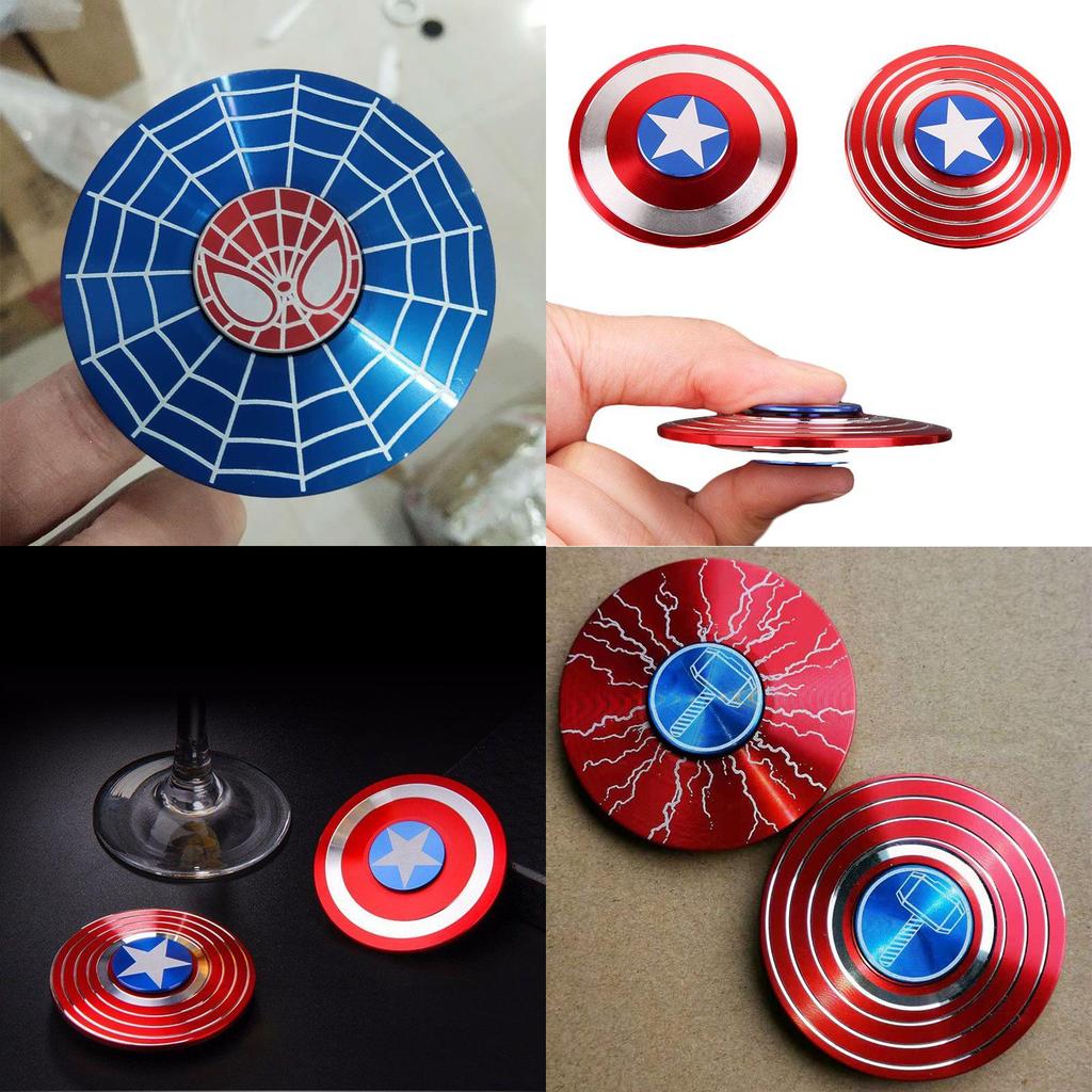 Fidget spinner Captain America aux couleurs vives avec rotation à grande vitesse pour soulager le stress