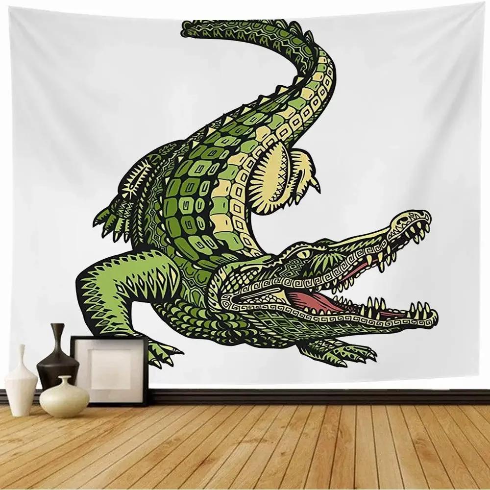 Textilien Unisex Crocodile Tapestry Alligator Tapestries Wildlife Animal Wall Hanging For Children Boys Teens Crocodiles Wall Art Decorative Room