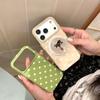 Ins Polka Dot Magnetic Suction Bracket Personalized Coconut Bracket Apple 17promax Mobile Phone Case Is Suitable for 16pro Double Layer