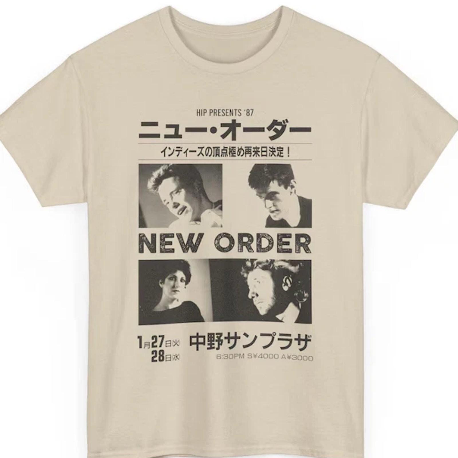 Vintage New Order Japan Tour T-Shirt Retro Music Graphic Tee L