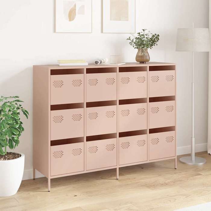 VidaXL Buffet Pink 135x39x103,5 Cm Cold-rolled Steel, Storage Furniture, Kitchen Storage Furniture, Furniture of 3307174
