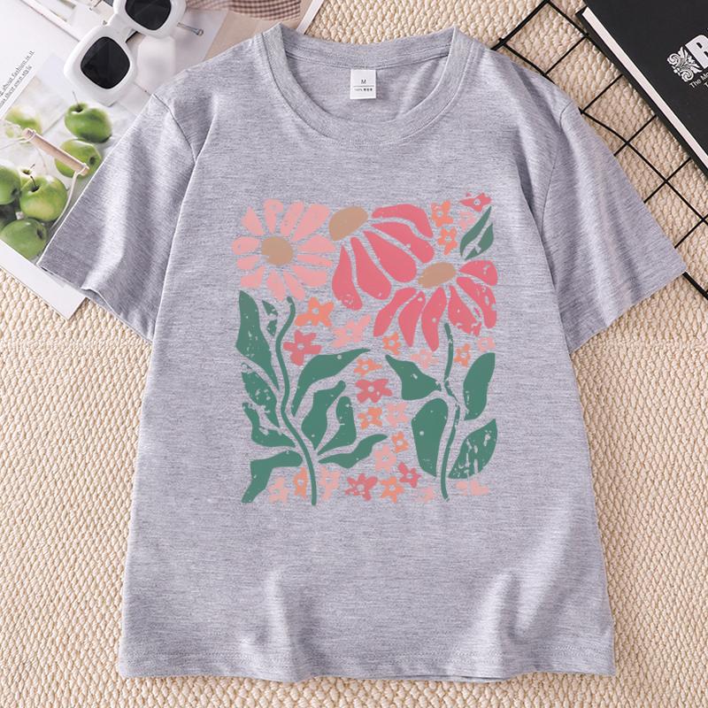 Boho Daisy Flower Tee Shirt Unisexs Botanical Tee Boho Wildflower T Shirt Plan Floral Tshirt Gardener Trendy Tee Unisex Tops