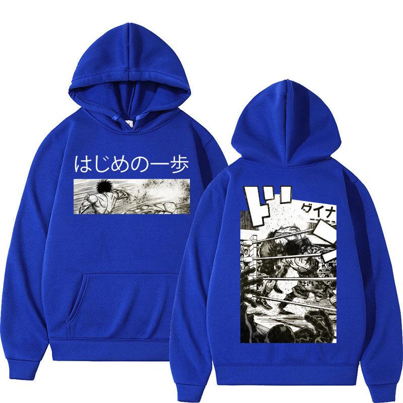 Anime Makunouchi Hajime No Ippo Print Hoodies Kamogawa Boxing Gym Men Women Hoody Sweatshirt Oversized Fleece Vintage