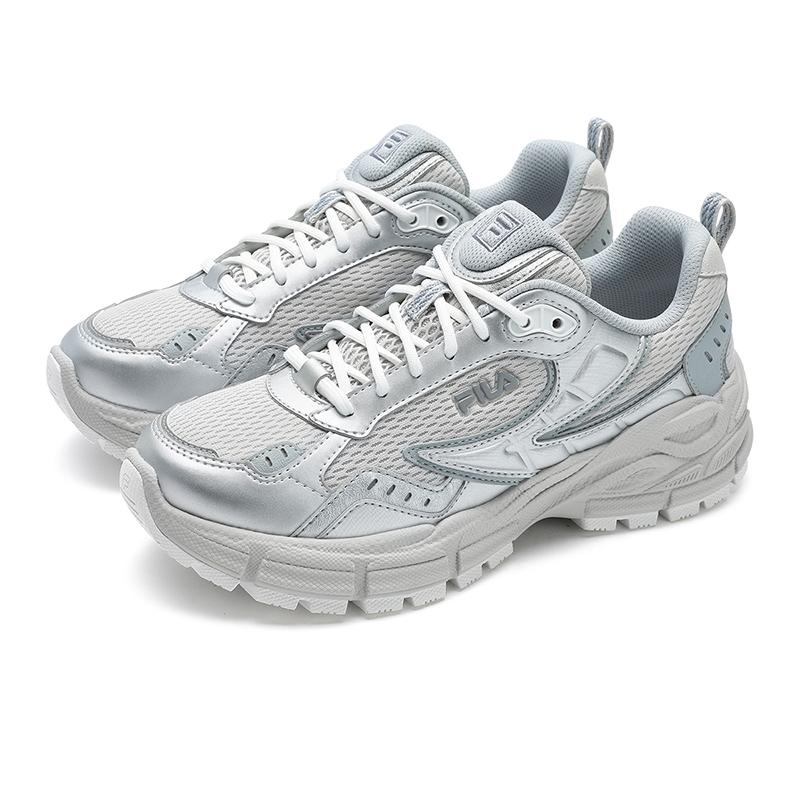 Fila Blade Silver Tooth Shoes Fashion Versatile Comfortable Trendy Casual Low Top Running Shoes Women Sneaker Antarctic-Gray F12W512101FAS