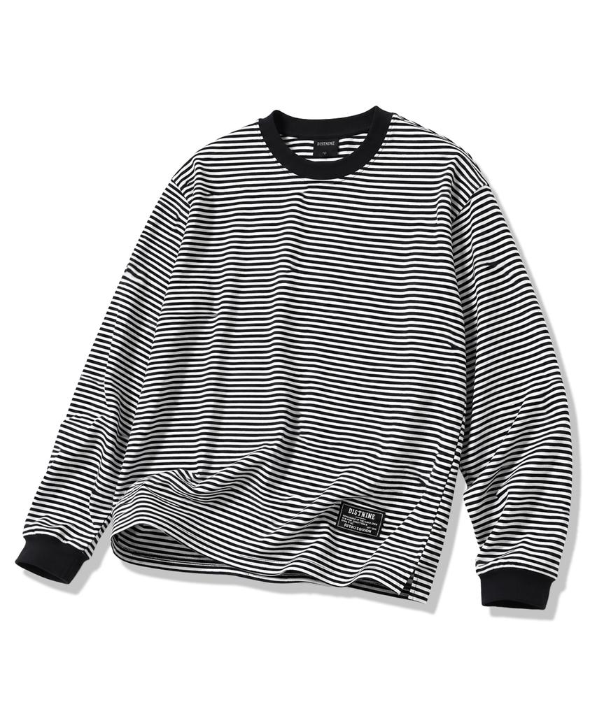 DISTN9NE Label Striped Long Sleeve Tee Lr5Tu522_2 Color
