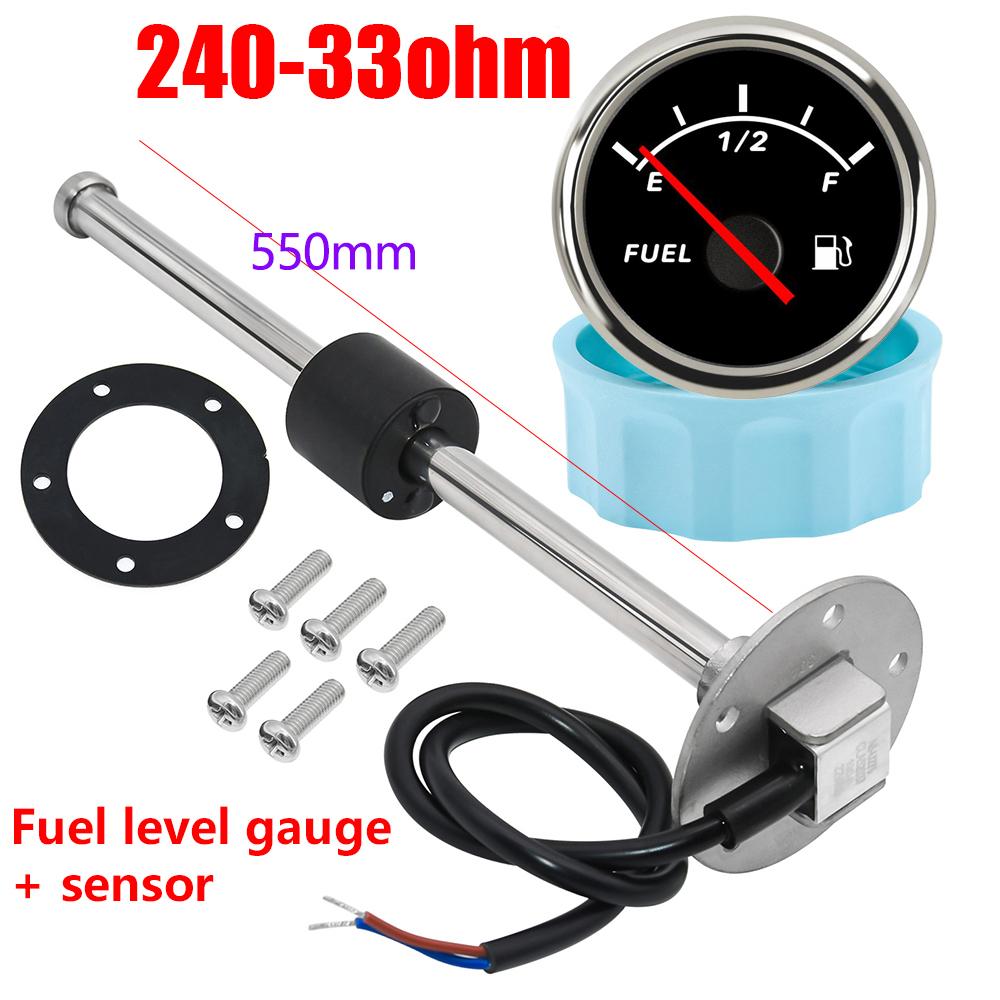 240-33ohm  Fuel Level Gauge Stainless Steel Marine Fuel Level Gauge Sensor 100mm-600mm for Car Boat  Indicator E-F Range
