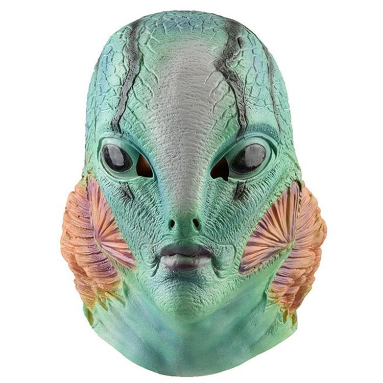 

Monster Human Fish Head Mask With Latex Material For Cosplay And Themed Events синий