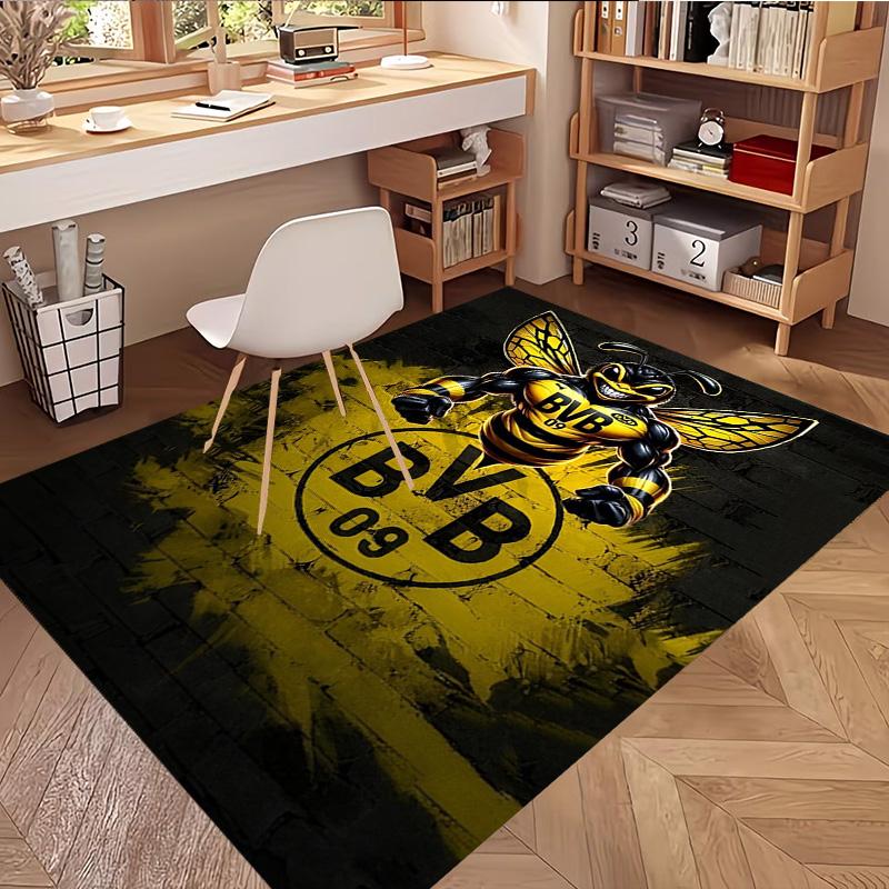Borussia Dortmund Print Rug, Washable Floor Carpet, For Entryway Dorm Laundry Room Office Study, Home Decor Birthday Christmas Gift