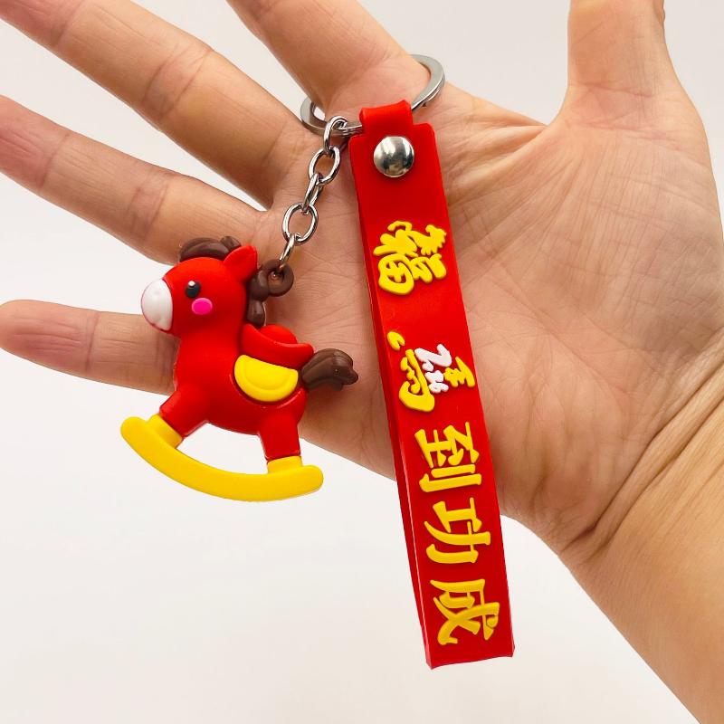 Süßer Schlüsselanhänger 2026 Jahr des Pferdes Tierkreis Pony Anhänger Paar Rucksack Schmuck Neujahr Erfolg Ankunft Modisches Accessoire