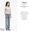 Cotton Aesthetics: Women's Slim Fit Square Neck Short Sleeve Top