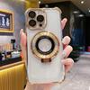 Plating Shockproof Magnetic Bracket For Magsafe Clear Case For For Iphone 17 16 15 14 13 12 Pro Max With Holder Stand Cover