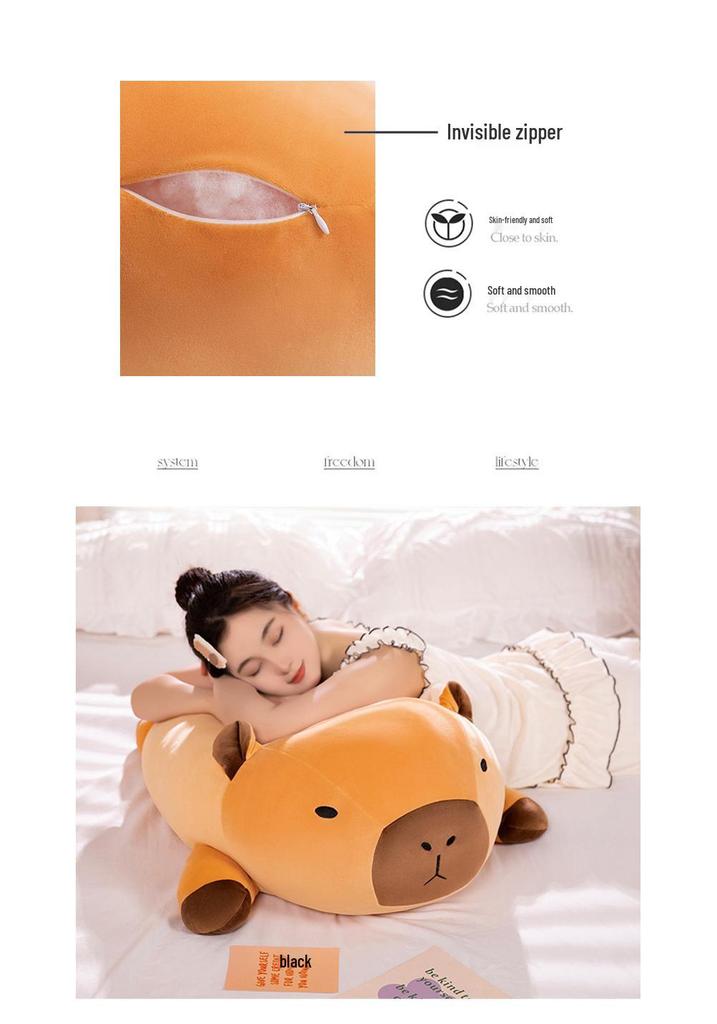 Capybara Hugging Pillow Plush Toy - Cute & Comfy Sleep Doll for Girls
