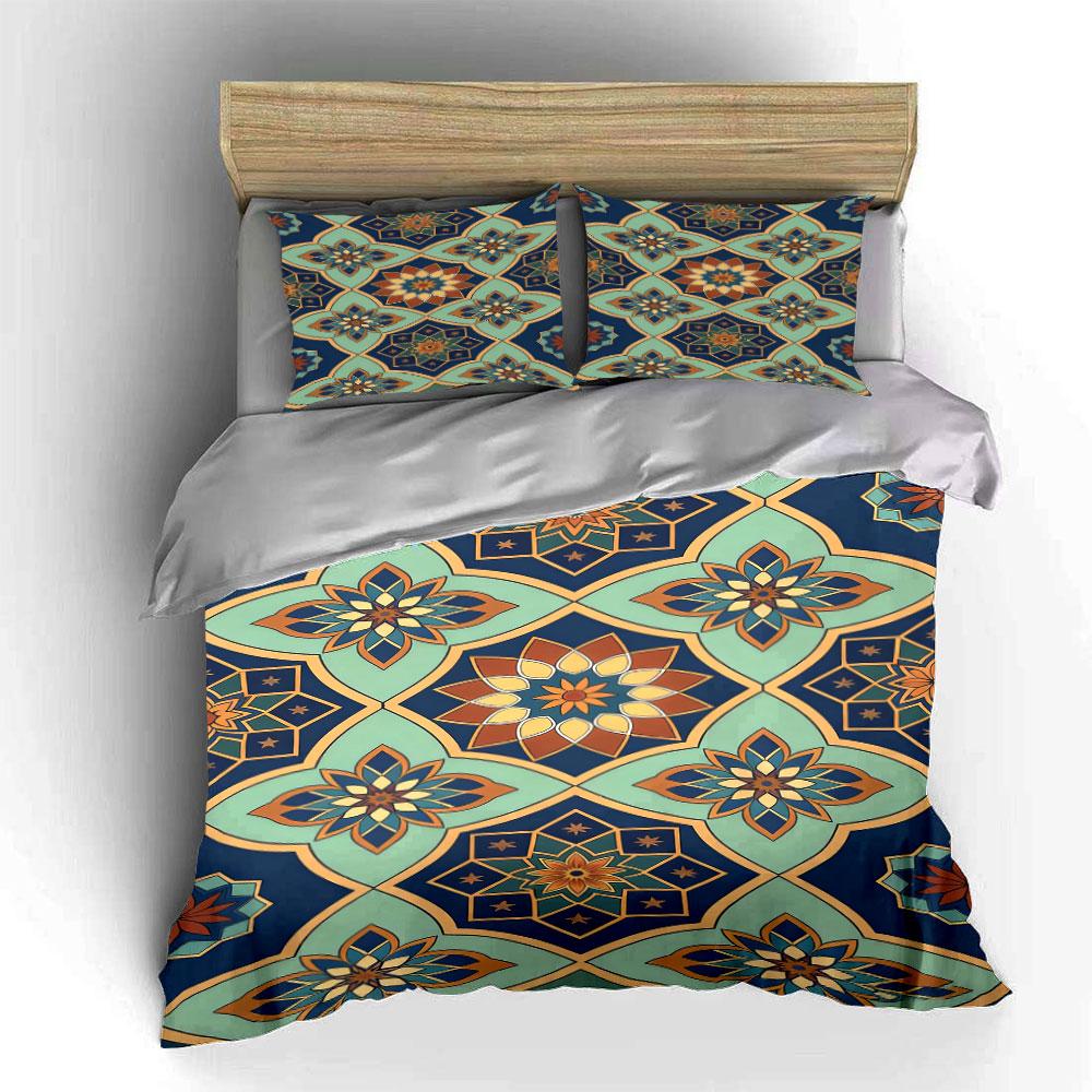 Geometric floral mandala design. Bedding sets Duvet cover sets Duvet covers Pillowcases(1 * Duvet Cover 2 * Pillowcases, without duvet insert)