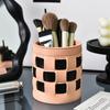 Large Capacity Desktop Storage Box Imitation Leather Stationery Storage  Makeup Brush