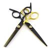 6.0 Inch Black And Gold Hair Scissors, Flat Scissors, Bangs Scissors