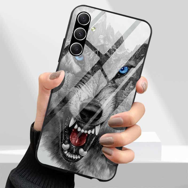 Tempered Glass Phone Cases for Samsung Galaxy A54 A14 A24 A34 Cover Hard PC Back Shell For M54 A15 A25 A55 5G A04s M23 M52 A 54