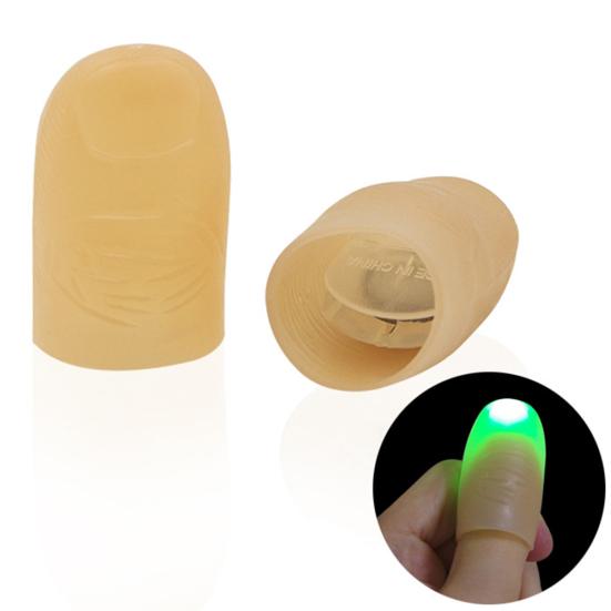2Pcs LED Light up Finger Thumb Tips Kuso Prank Magic Party Trick Props Kids Toy