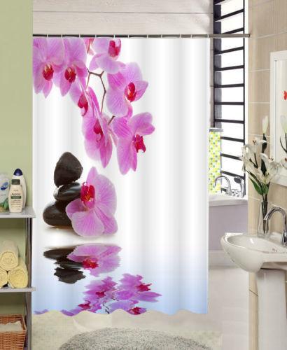 

Большие Красивые Цветы Каменная Печать Занавеска для Душа Полиэстер Занавеска для Душа Занавеска Ванна