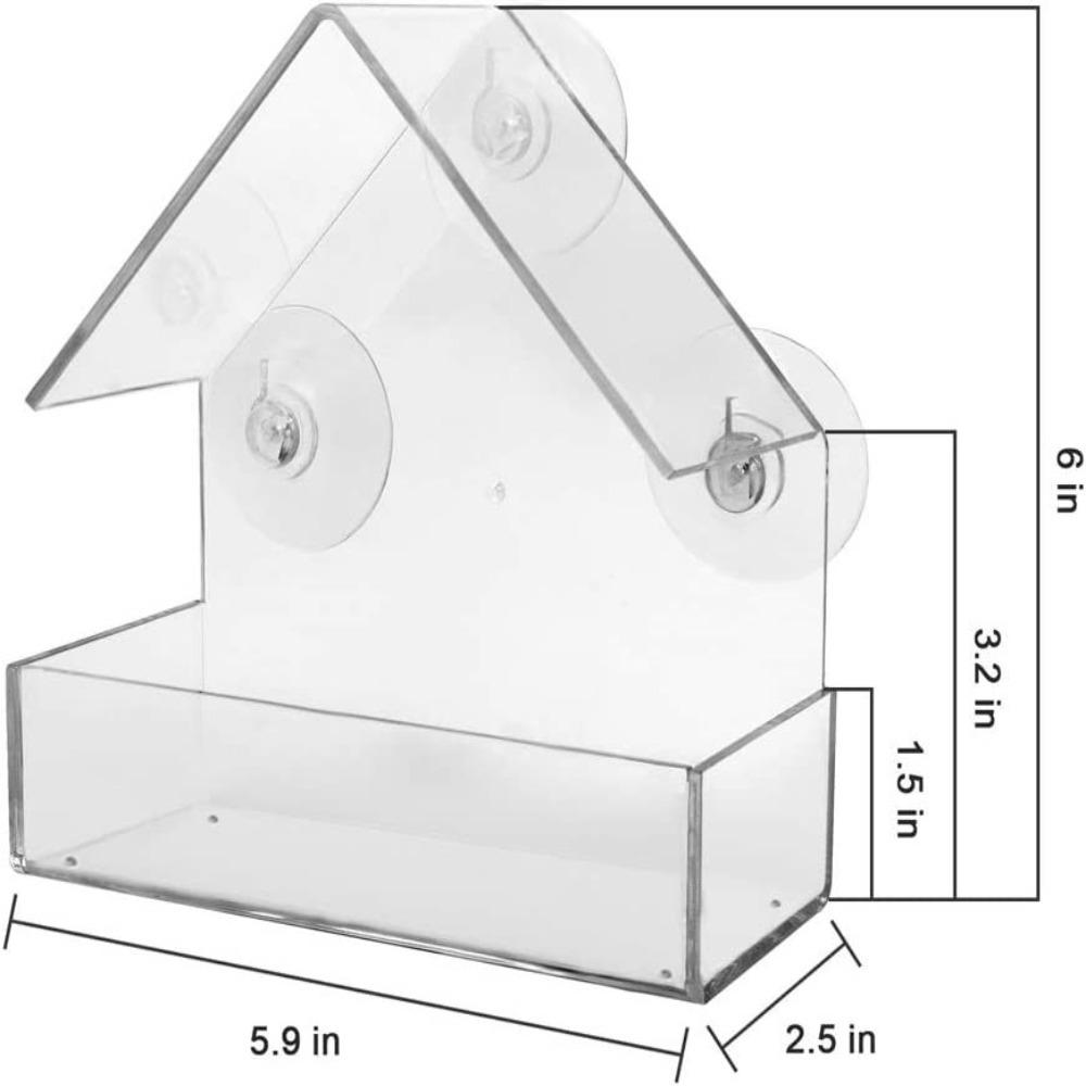 Acrylic Suction Cup Feeding House Birds Hanging Feeder Birdhouse Food Feeding Feeding Cup