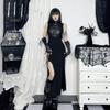 AltGoth Cyber Punk Gothic Dress Women Harajuku Dark Grunge Mesh Patchwork See Through Bandage Sleeveless Dress Clubwear Female