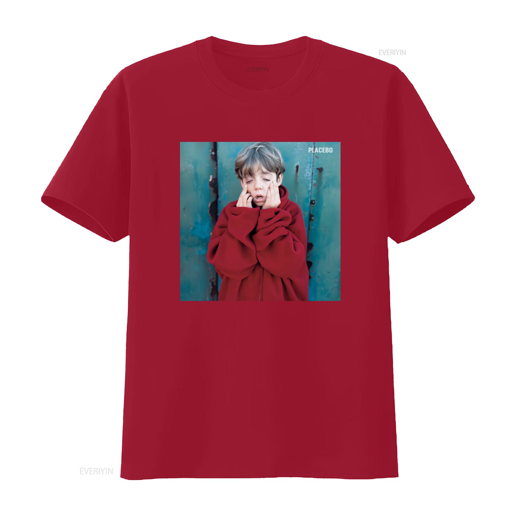 

NEW Placebo Band Album Inspired Red T Shirt for Men AL184 vintage Washed Versatile Stylish fashion Slightly graphic Stretched S