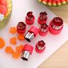 8Pcs/set Vegetables Cutter Set Plastic Handle Mini Pie Cookie Cutters Fruit Pastry Stamp Mold Stainless Steel Fruit Cutting Tool