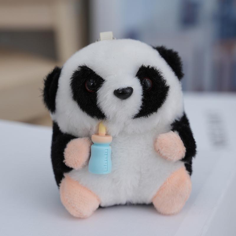 Fluffy Panda Keychain Plushie Cozy Pp Cotton Filling For Backpacks And Purses
