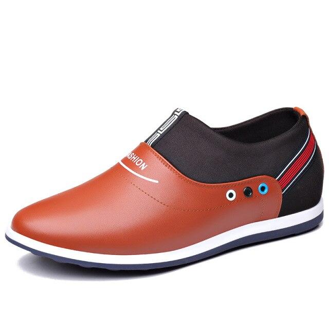 

Летняя мужская обувь кожаные сандалии белые туфли дышащие повседневные кожаные туфли мужские внутренние увеличенные мужские туфли 6 см Zapatos Hombre 38