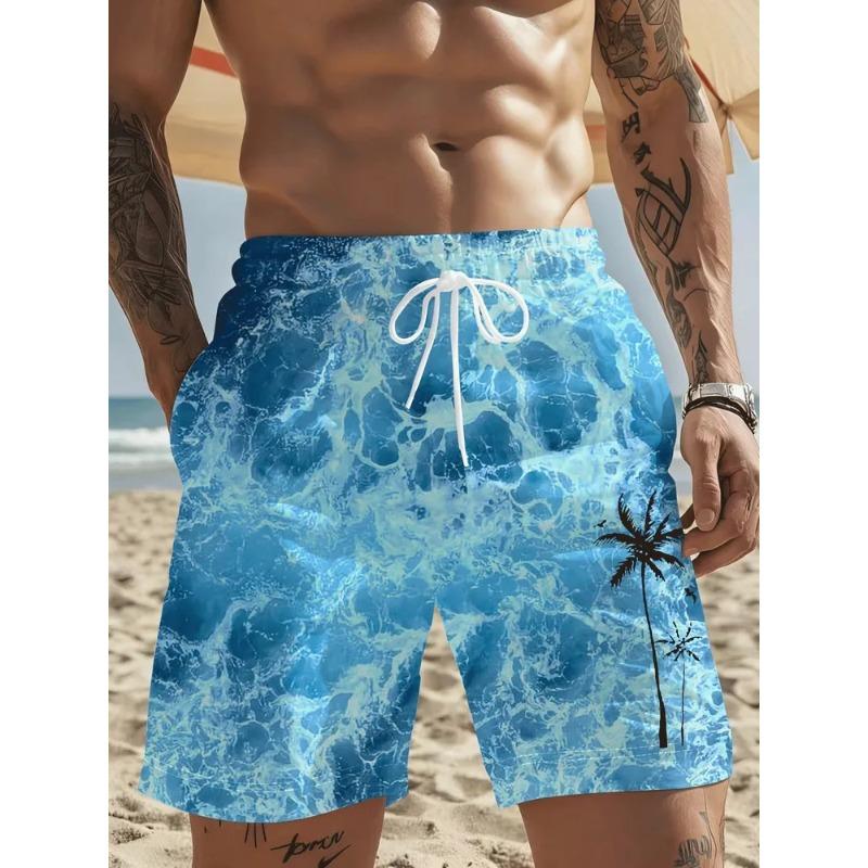 Summer Men's 3D Coconut Printed Beach Shorts