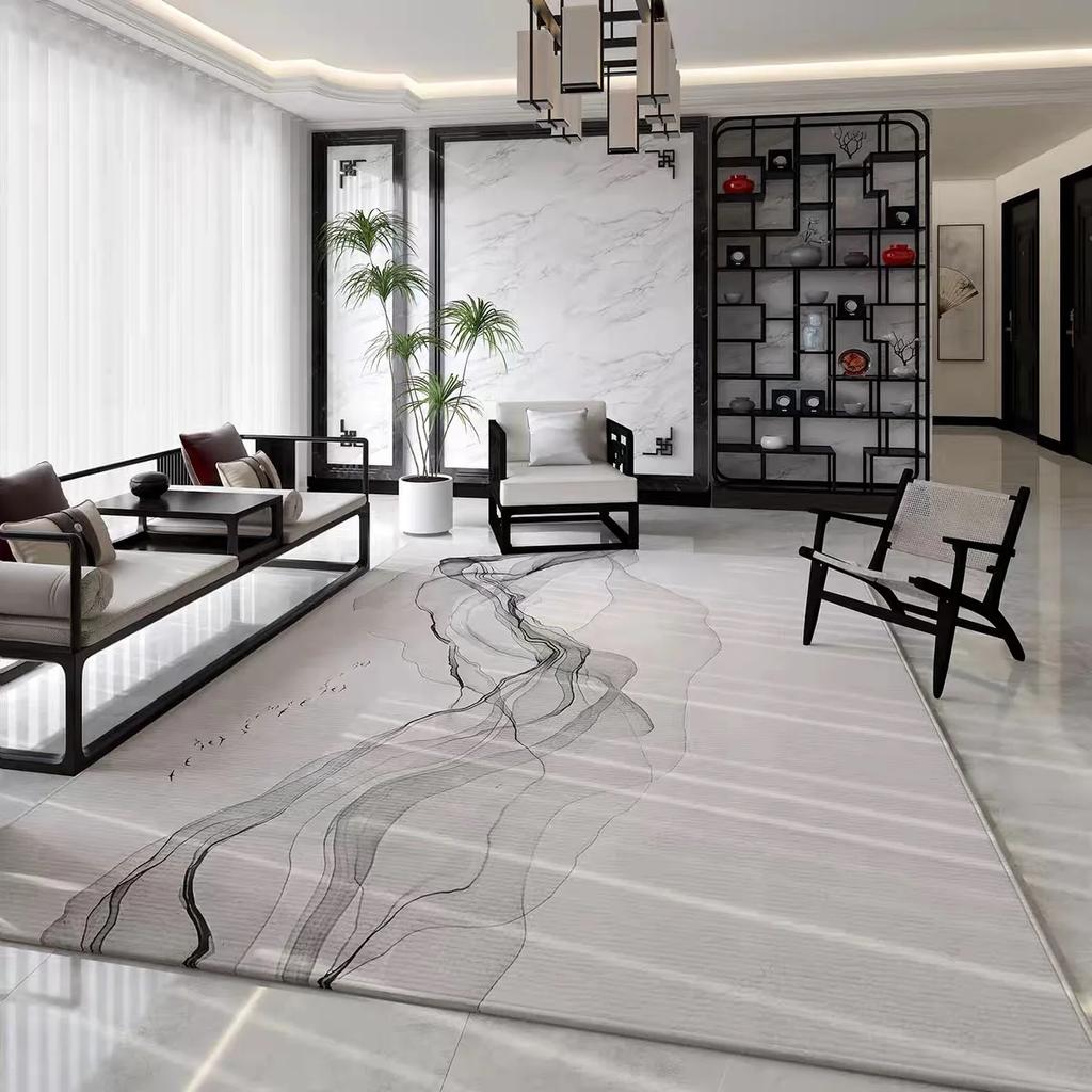 Light luxury carpet, living room floor mat, sofa, coffee table, carpet, home decoration