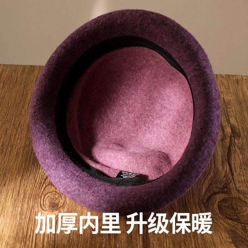 Woolen Fisherman's Hat, Women's Autumn and Winter Warm Fashion Top Hat Temperament, Mother Shows Washbasin Hat