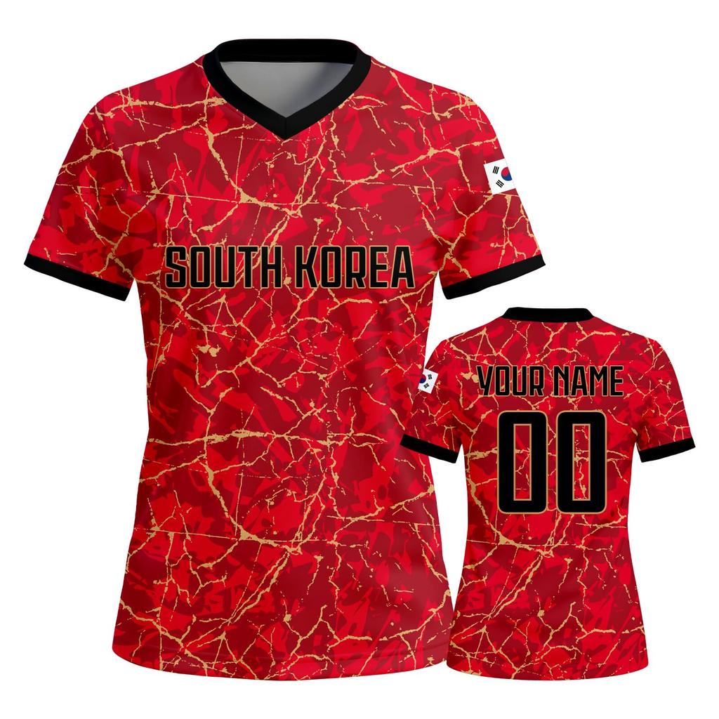 Custom Women Soccer Jersey Short Sleeve Breathable Athletic Top Personalized Team Name Number Sports Shirt for Match Training