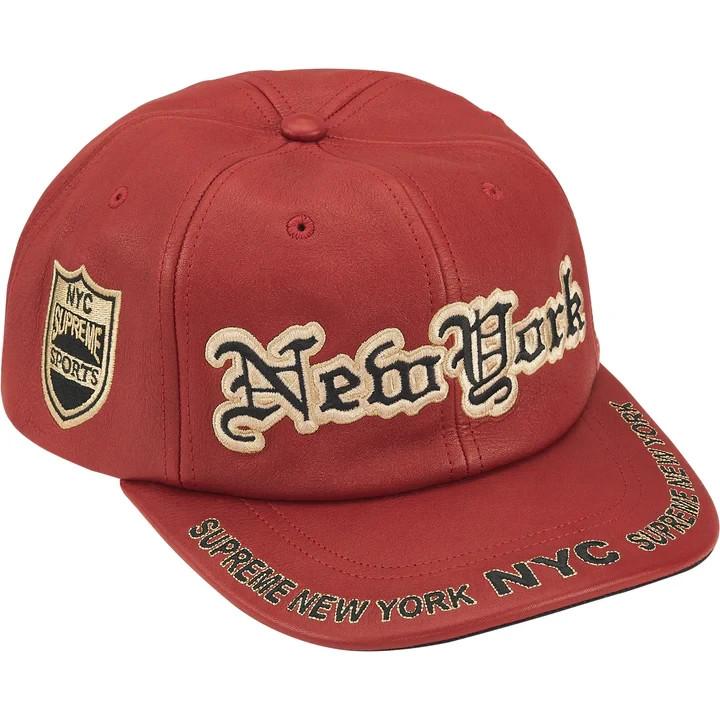 Supreme New York Leather 6-Panel Red One-Size