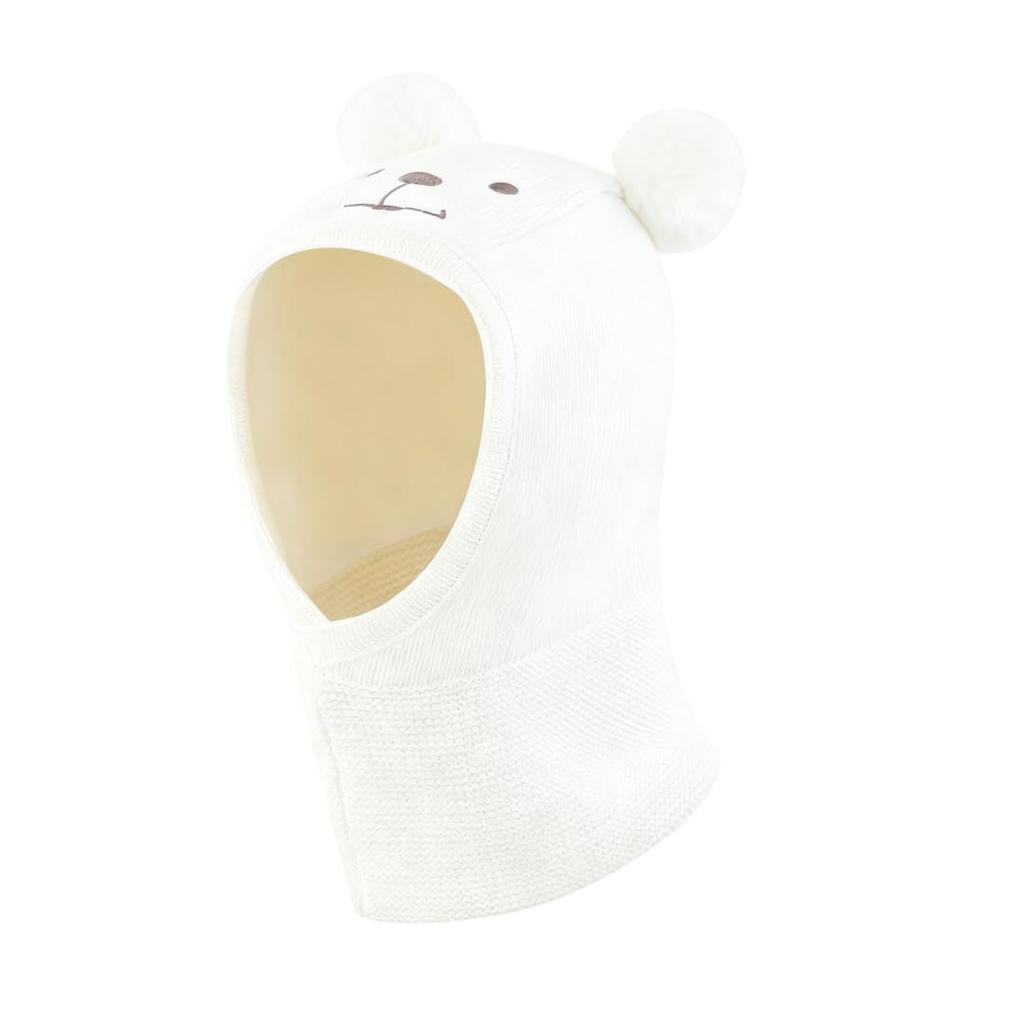 Conectaile Baby Knit Cute Hood Warmer Hat with Earmuffs and Ear for and Ages Hat, Protection, White, Babies, Toddlers, Kids, 2-5