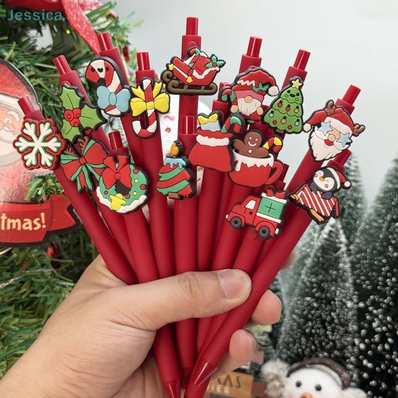 Hot-selling Christmas Red Ballpoint Pen, Retractable Gel Pen Creative Student Office Supplies