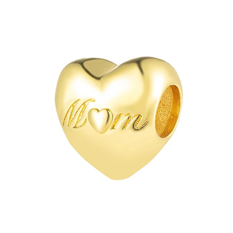 Gold Plated Sparking HeartFlower Charm Beads Pendant Fit Original Copper Bracelet Necklace Beads For Diy Jewelry Women Gift