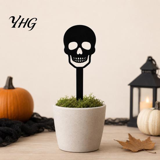 Witch Hat Flower Pot Decor 5Pcs Halloween Planter Stakes, Acrylic Garden Sign for Outdoor Yard Lawn Backyard, Indoor Potted Plant Accessories
