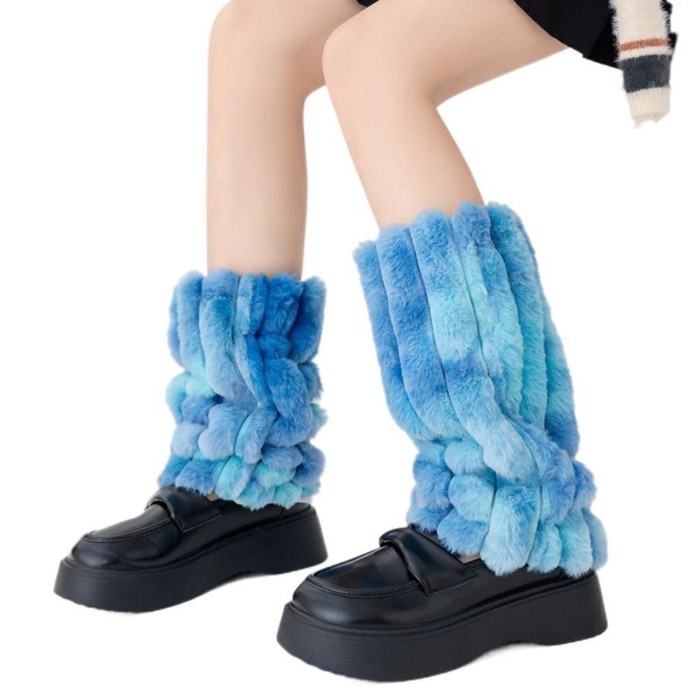 Colorful Plush Leg Warmer Sweet Cool Foot Cover New Calf Sleeves  Girls