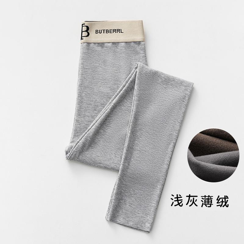 Threaded letter leggings women's autumn and winter high-waisted elastic bands wear tight-fitting cold-proof and warm cotton pants inside and outside