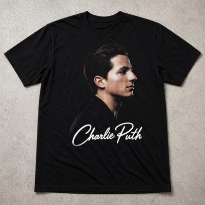 Koszulka Charlie Puth Pop Music Graphic Tee Dla Dorosłych Dzieci Czarna