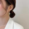 S925 Silver Star & Earth Tassel Asymmetric Korean Earrings, Trendy & Elegant Long Design